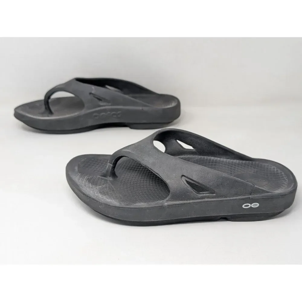 OOFOS OOriginal Recovery Foam Open Toe Sandals Black Men's 9 Women's 11 EU Sz 42
